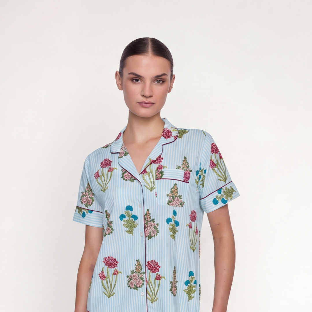 "BLUE BELL GARDEN" SHORT SLEEVE PAJAMA