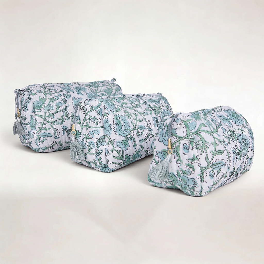 "GREEN PORCELAINE" COSMETIC BAG
