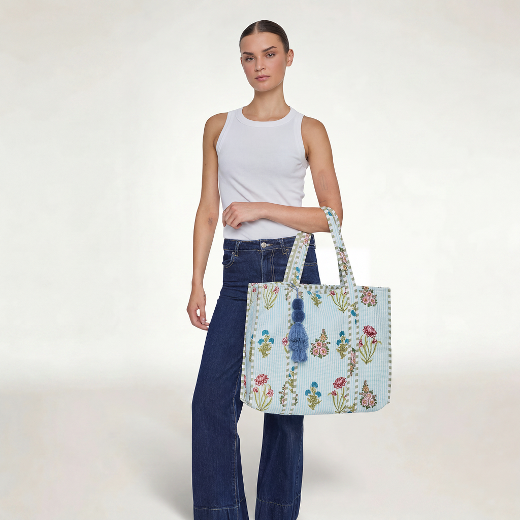 "BLUE BELL GARDEN" TOTE BAG