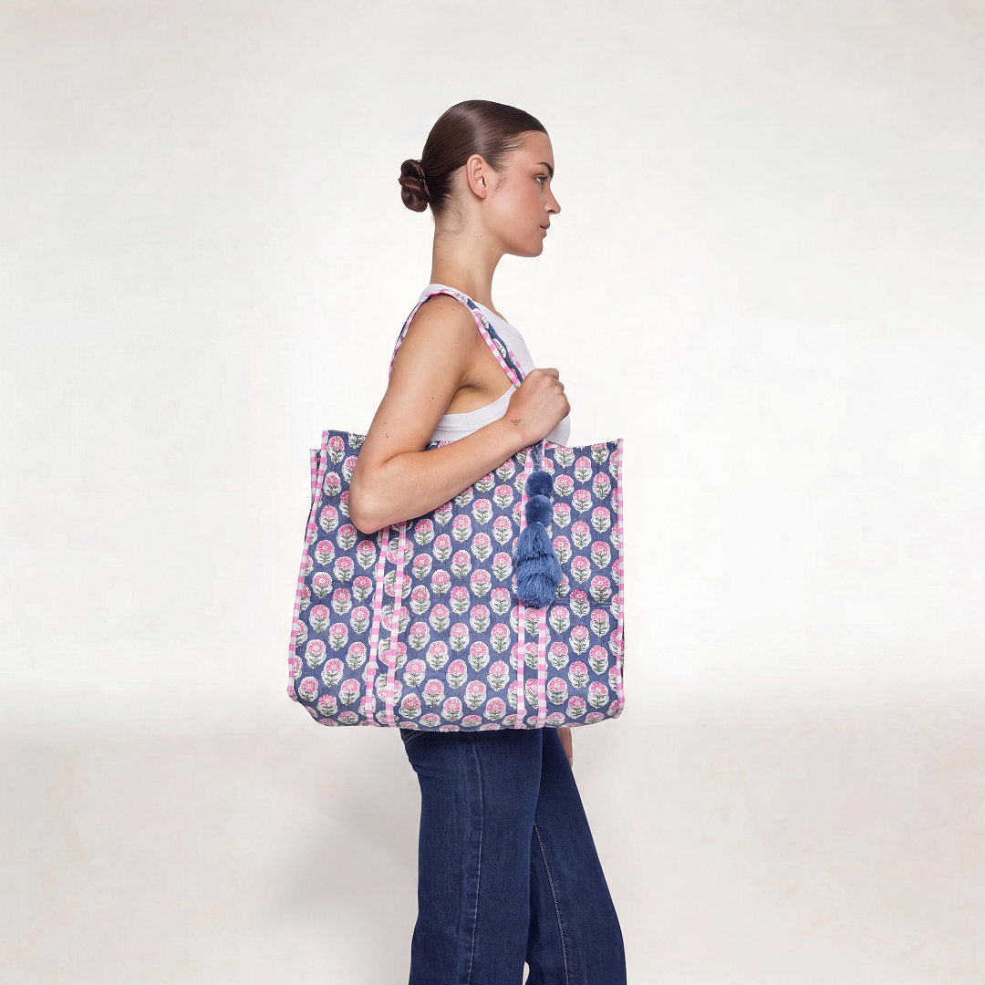 "INDIGO BLOSSOM" TOTE BAG