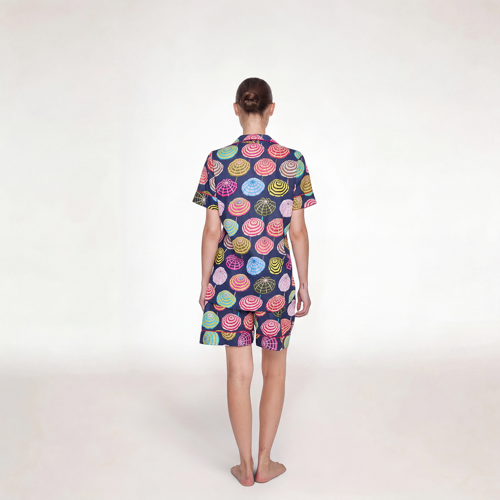"UMBRELLAS NAVY" SHORT SLEEVE PAJAMA