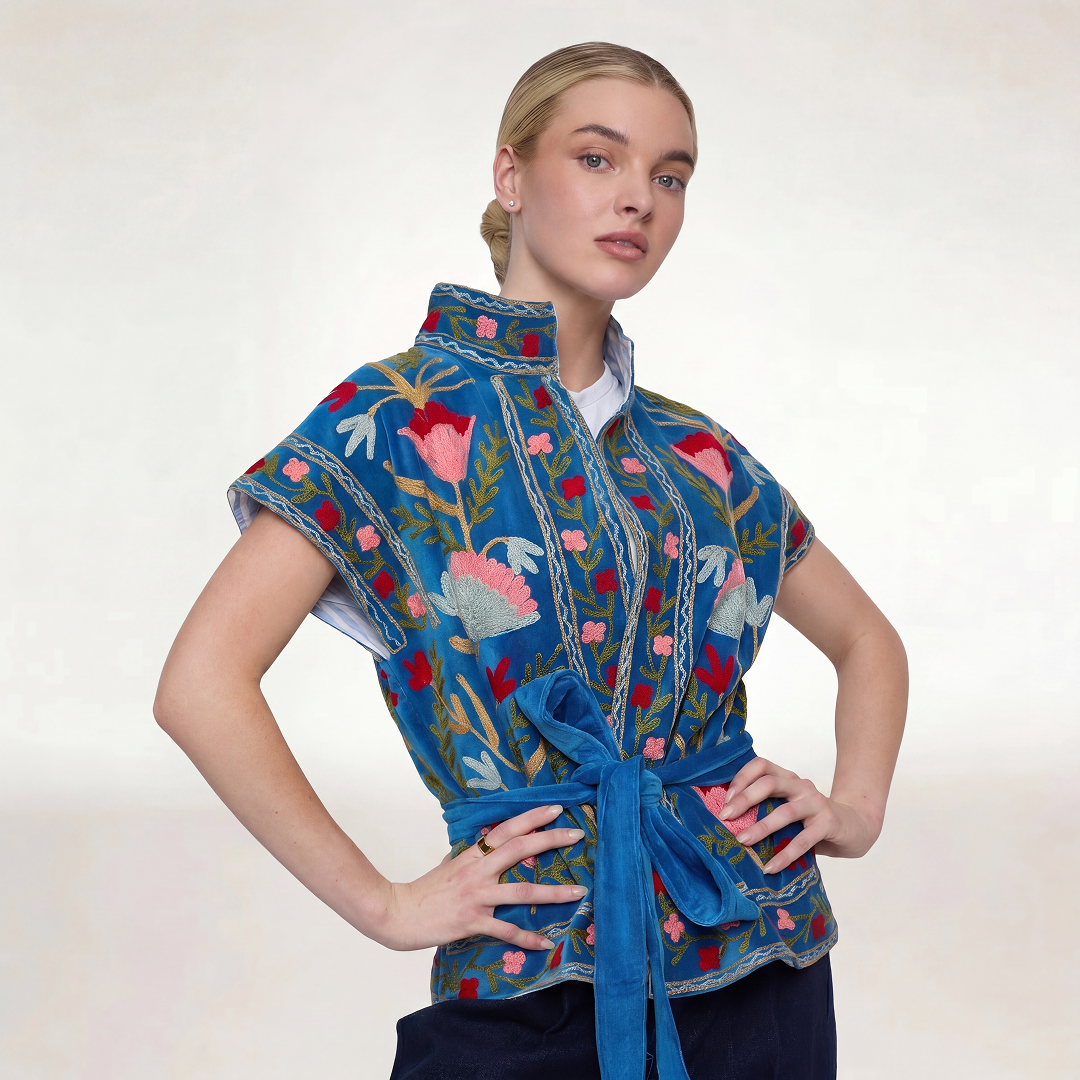 "BLUE VELVET" SHORT SLEEVE JACKET