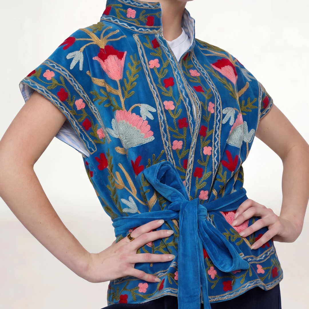 "BLUE VELVET" SHORT SLEEVE JACKET