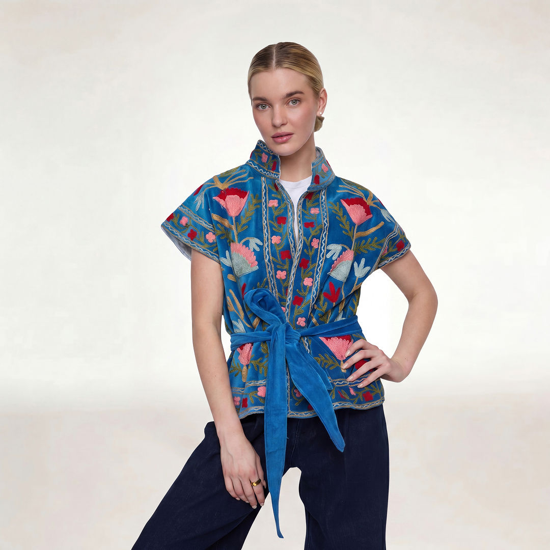 "BLUE VELVET" SHORT SLEEVE JACKET