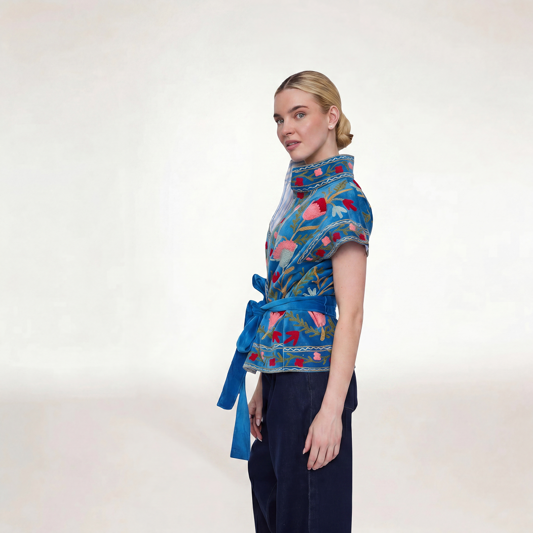 "BLUE VELVET" SHORT SLEEVE JACKET