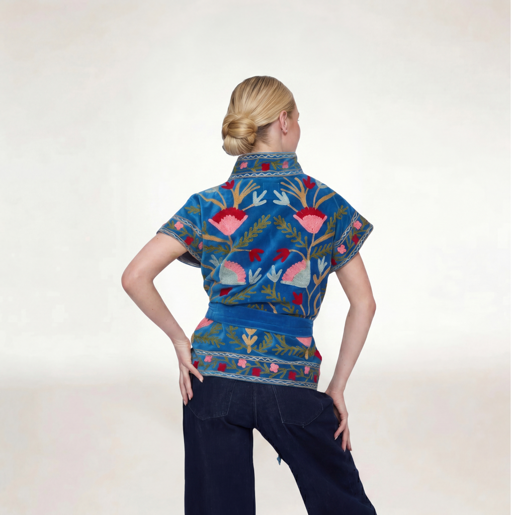"BLUE VELVET" SHORT SLEEVE JACKET