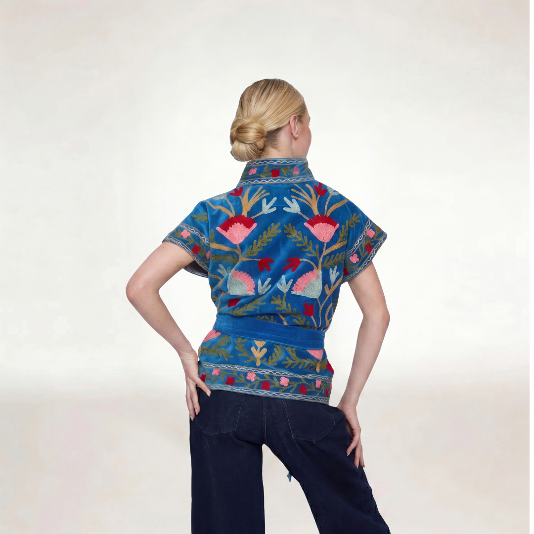 "BLUE VELVET" SHORT SLEEVE JACKET