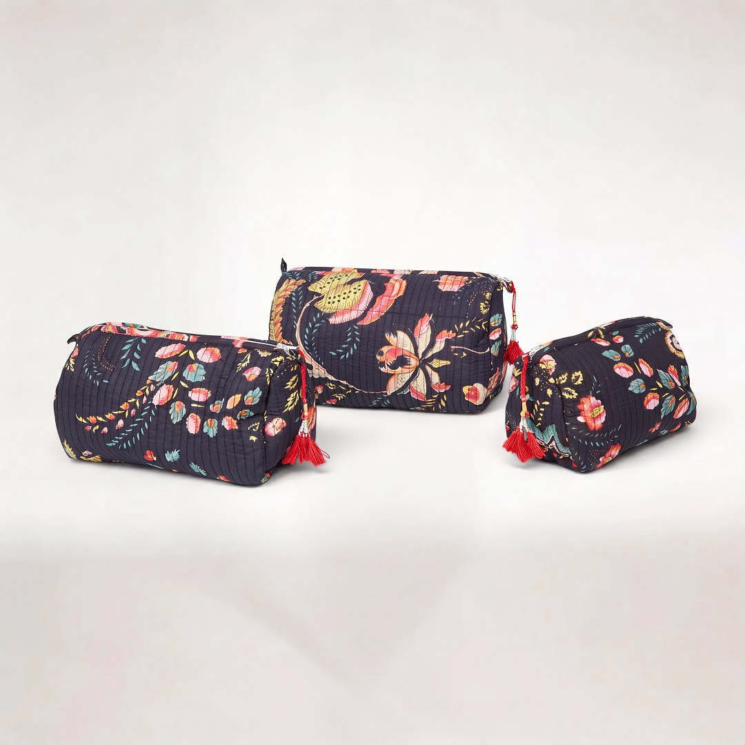 "MIDNIGHT BLOOM" COSMETIC BAG