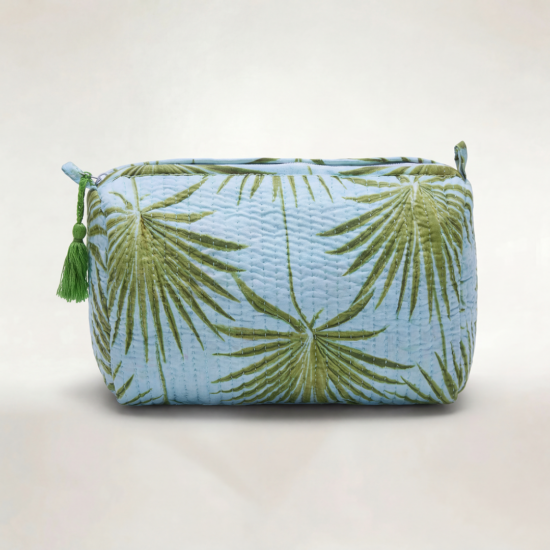 KIT DE 3 COSMETIQUERAS "VERDE BEACH"