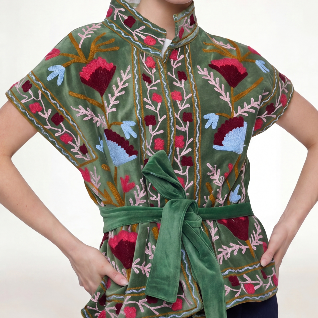 "GREEN VELVET" SHORT SLEEVE JACKET