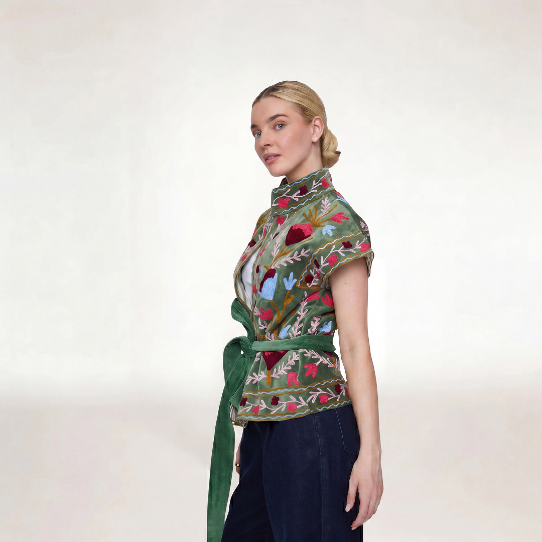 "GREEN VELVET" SHORT SLEEVE JACKET