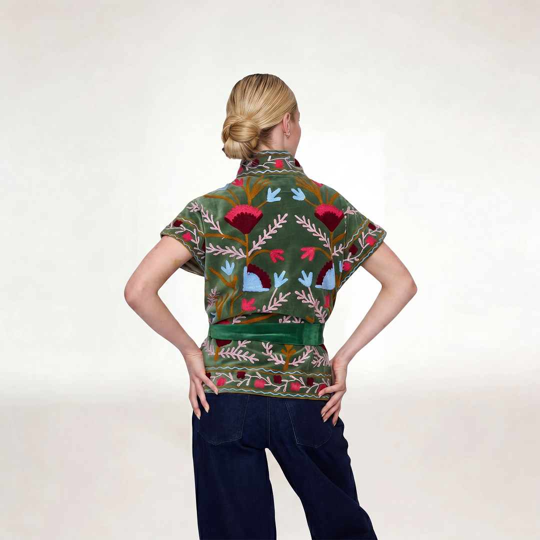 "GREEN VELVET" SHORT SLEEVE JACKET