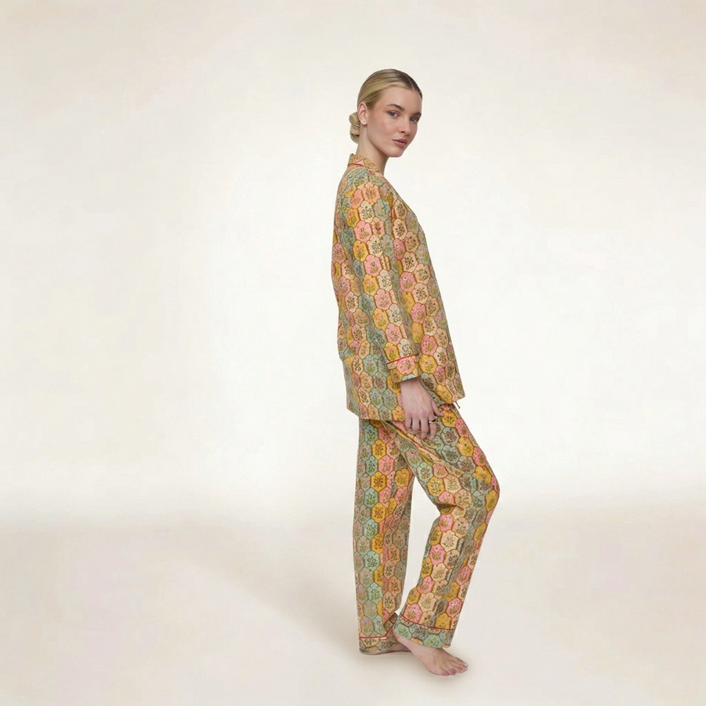 PIJAMA   PASTEL BLOOM  GARDEN CON PANTALON