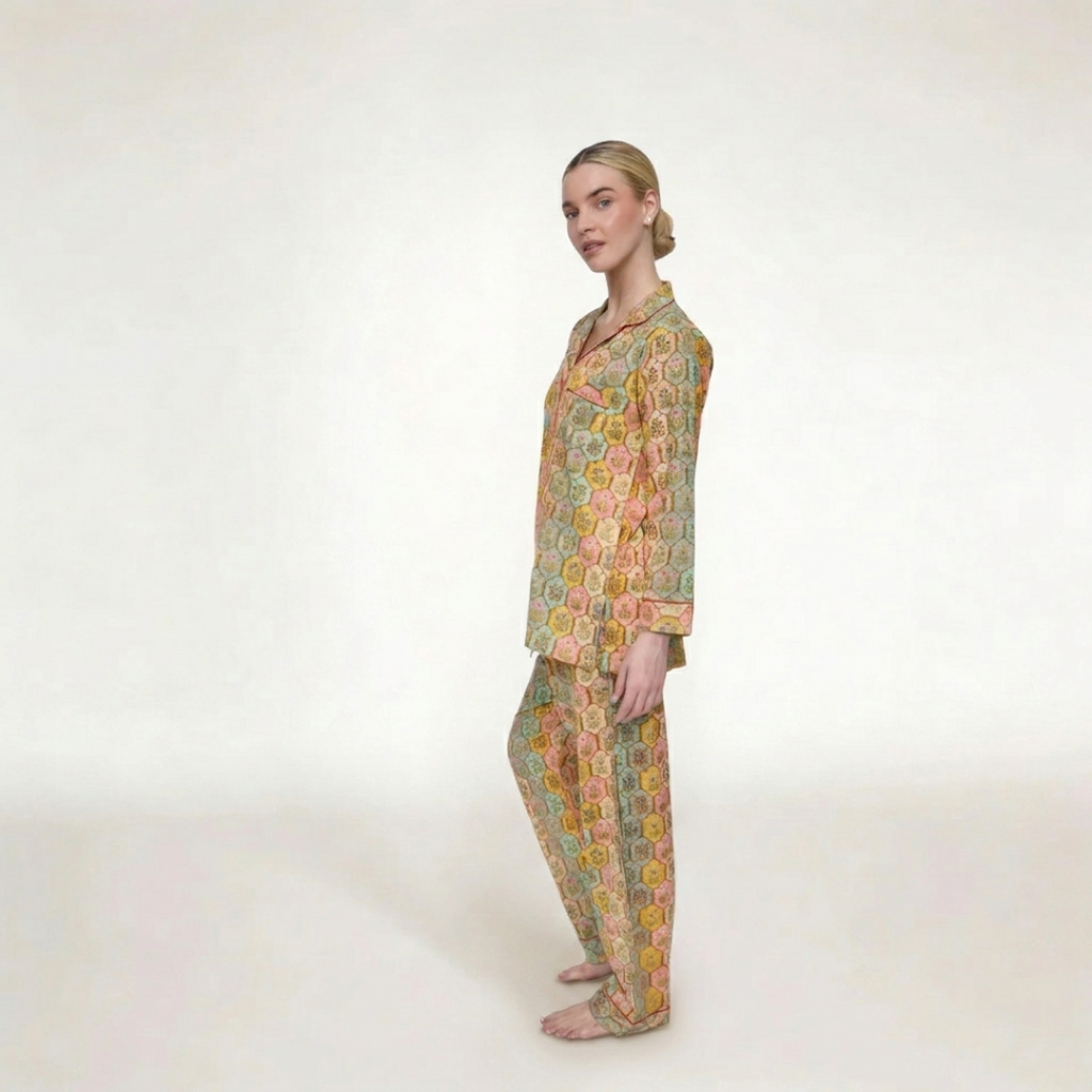 PIJAMA   PASTEL BLOOM  GARDEN CON PANTALON