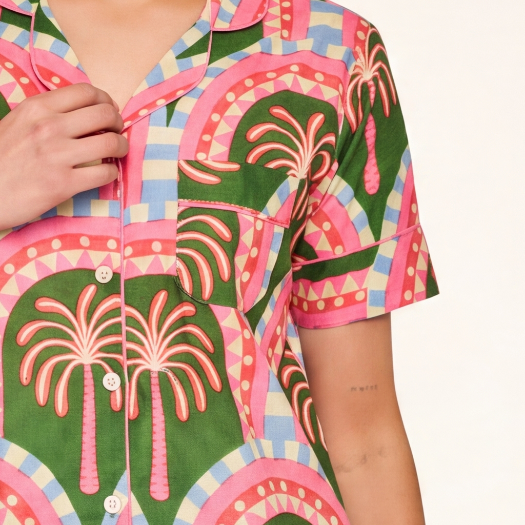 "THE PALMS" PAJAMA WITH SHORTS