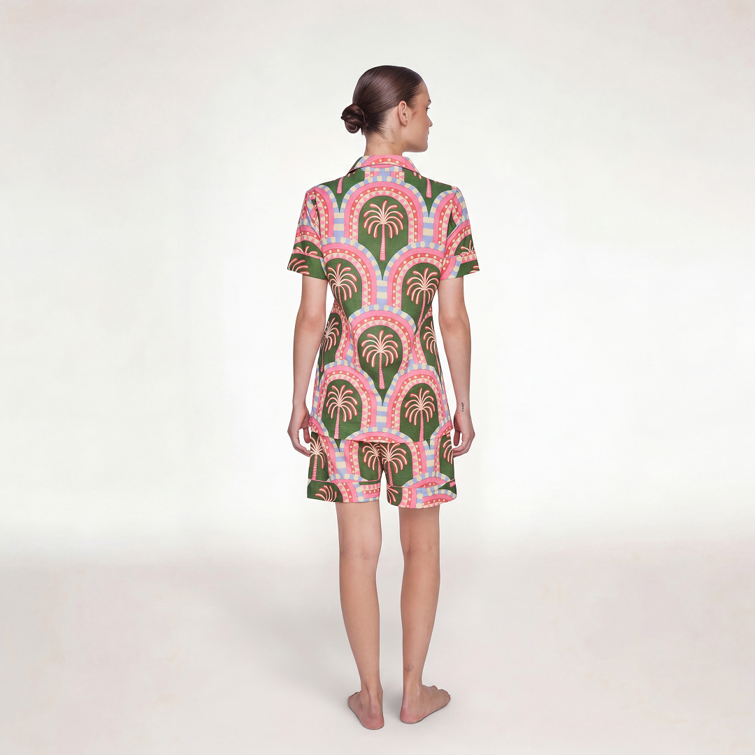 "THE PALMS" PAJAMA WITH SHORTS